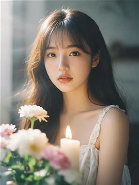 情绪氛围感清纯少女摄影图片